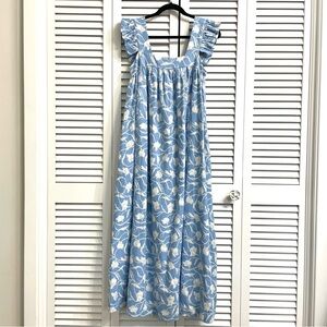 a new day Light Blue and White Floral Maxi Dress